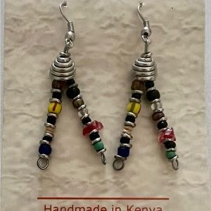 Fair trade beaded handmade earrings Recycled